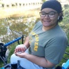 GaTa (Tammy Galloway) with her first-ever gudgeon which gave her Society membership at the National Celebration of Young People and Angling on the Shropshire Union at Knighton in September 2021.