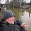 Bob Titterton with the gudgeon that gave him Society membership as TiBo at Rode Heath on the Trent & Mersey Canal in March 2023.